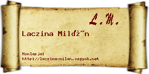 Laczina Milán névjegykártya